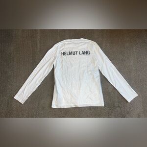 Helmut Lang Women’s size Small White Long Sleeve Sheer Layered Shirt